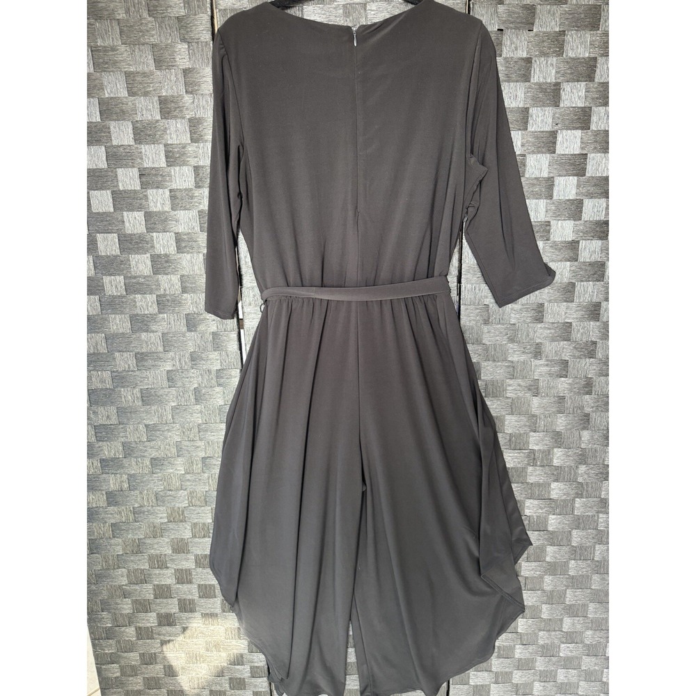 Prelude Black Jumpsuit Pantsuit Outfit With Tapered Wide Leg Size Large Sexy - Picture 9 of 13